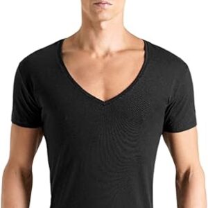 Rounderbum Men Underwear 4 Ways Stretch Lycra Deep V Neck Modern Tank Top Body Shaper | 2 Pack