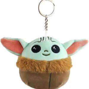 Baby Yoda Squishy Plush Toy, Stuffed Animal Kids Plushie, Soft Throw Pillow Doll Gift Light Green (Keychain)