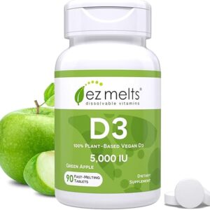 EZ Melts Dissolvable Vitamin D3 5,000 IU, Sugar-Free, 3-Month Supply