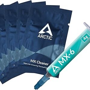 ARCTIC MX-6 (4 g, incl. 6 MX Cleaner) – Ultimate Performance Thermal Paste for CPU, Consoles, Graphics Cards, laptops, Very high Thermal Conductivity, Long Durability, Non-Conductive
