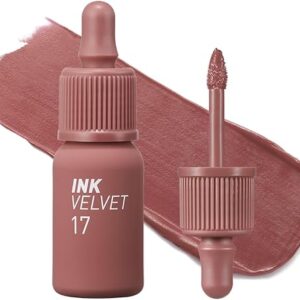 Peripera Ink the Velvet Lip Tint – High Pigment Color, Longwear, Weightless, Not Animal Tested, Gluten-Free, Paraben-Free (017 ROSY NUDE)