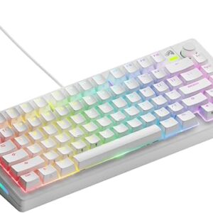 Glorious Gaming – GMMK 3 Custom Mechanical Gaming Keyboard with Knob, 75% Tenkeyless Keyboard, Modular Gasket System, Doubleshot PBT Keycaps, Aluminum Switch Plate, Hotswappable Switches, ANSI (White)