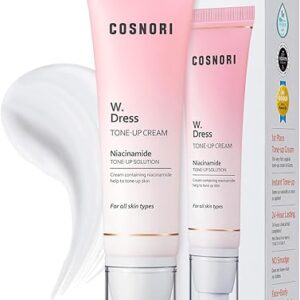 COSNORI W. Dress Tone-up Cream -Quick Skin Tone Balancer – Evens Out Complexion – No Makeup Natural Look – Long-Lasting Hydrating & Sebum Control Face and Body – Vegan, No Animal Tested – 1.69 oz