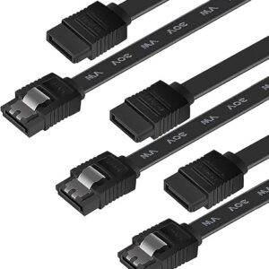 BENFEI SATA Cable III, 3 Pack SATA Cable III 6Gbps Straight HDD SDD Data Cable with Locking Latch 18 Inch Compatible for SATA HDD, SSD, CD Driver, CD Writer – Black