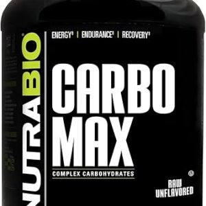 NutraBio CarboMax Maltodextrin Powder – Carbohydrate Powder for Sustained Energy – Calorie Rich for Muscle and Weight Gain – Unflavored – 5 Pounds, 75 Servings