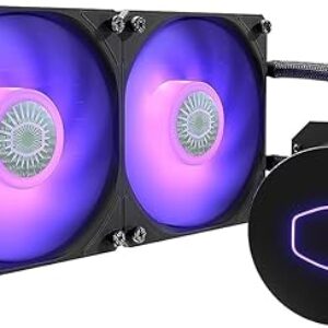 CoolerMaster MasterLiquid ML240L RGB V2, Close-Loop AIO CPU Liquid Cooler, Gen3 Dual Chamber Pump, 240mm Radiator, SickleFlow 120 PWM ARGB, AMD Ryzen AM5/AM4, Intel LGA1700/1200 (MLW-D24M-A18PC-R2)