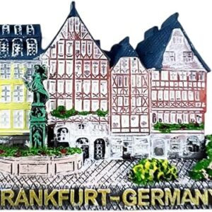 Frankfurt Germany Refrigerator Magnet Tourist Souvenir Fridge Decoration 3D Magnetic Sticker Hand Painted Craft Collection