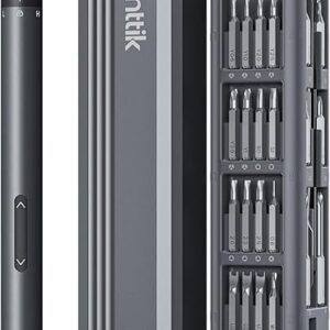 Fanttik E1 Max 3.7V Mini Electric Screwdriver, Precision Screwdriver Set, 50-in-1 Magnetic Bits, Magnetic Storage, 5/32”Hex, Electric Screwdriver for Electronics Phone Camera Laptop Watch – Grey