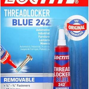 Loctite Threadlocker Blue 242 – Removable Thread Lock Glue for Nuts, Bolts, & Fasteners, Medium Strength Screw Glue to Prevent Loosening & Corrosion – 6 ml, 1 Pack