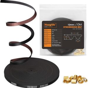 GT2 Timing Belt with Copper Buckle – 3D Printer Open Synchronous Belt (2mm Pitch) 3D Printer Accessories – 10mm x 10M (32.8ft)