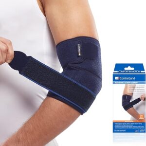 Adjustable Elbow Support for Epicondylitis, Tennis Elbow, Golfer’s Elbow, Bursitis, Elbow Sprains, Strains, Tendonitis, Arthritis, Sports Injury Recovery – Elbow Pain Relief – One Size fits Most