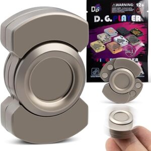 3-in-1 Fidget Toys Adults: Spinner, Slider & Clicker – Magnetic Stainless Steel Bearings for Stable Rotation – Stress Relief, Enhanced Focus, and Habit Breaking Companion (Silver)
