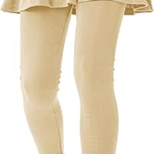 Resinta Girls Leggings Warm Pants School Uniform Pants Stretchy Soft Leggings with Skirt 4-14 Years