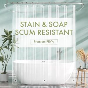 AmazerBath Extra Long Shower Curtain Liner, Clear Shower Curtain Liner 84 Inches Long, 72×84 Plastic Shower Curtain Liner, Cute Tall Shower Liner, PEVA Bathroom Shower Curtain Liners with 3 Magnets