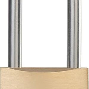 Outdoor Weatherproof Padlock with Stainless Steel Shackle and Solid Brass Body, Marine Grade Rustproof Long Lock for Sheds, Storage Unit School Gym Locker, Fence, Toolbox, Hasp Storage