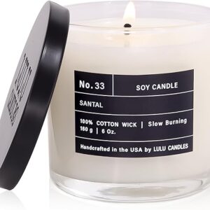 Lulu Candles | Santal | Smells Woodsy & Elegant | Luxury Scented Soy Jar Candle | Hand Poured in The USA | Highly Scented Long Lasting (6 Oz.)