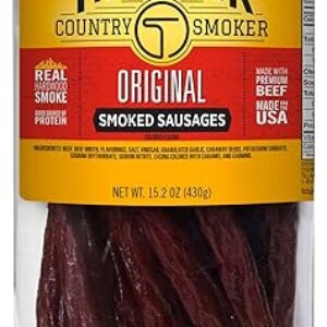 Tillamook Country Smoker Real Hardwood Smoked Sausages, Original Beef, 15.2 Ounce Tall Jar, 20 Count