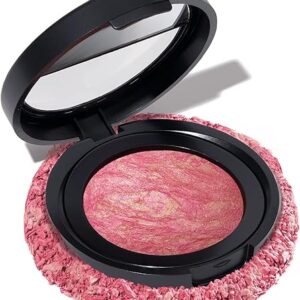LAURA GELLER NEW YORK Baked Blush-n-Brighten Marbleized Blush for Cheeks – Sunlit Rose – Satin Finish – Buildable Color
