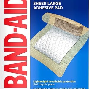 Band-Aid Brand Tru-Stay Adhesive Pads, Large Sterile Bandages for Wound Care, Large Size, 10 ct