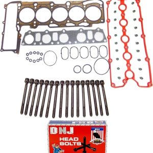DNJ HGB813 Cylinder Head Gasket Set with Head Bolt Kit for 2005-2014 Volkswagen Beetle, Golf, Jetta 2.5L L5 20V DOHC 2480cc
