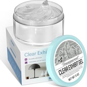6 oz Exhibit Gel for Museum Exhibits, Removable Clear Exhibit Wax for Museum Collections, Reusable Exhibit Putty for Antiques, Glass, Ceramic and Action Figures.