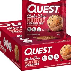 Quest Bake Shop, Chocolate Chip Muffins, 10g Protein, 2g Net Carbs, Less than 1g Sugar, 8 Count