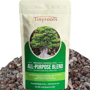 Bonsai Soil Mix by Tinyroots – All Purpose Bonsai Soil Mix Ready to Use Blend, Used for All Varieties of Bonsai Trees, 2.25 Quarts