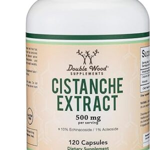 Cistanche Tubulosa Extract 500mg Per Serving (120 Capsules) Cistanche Testosterone Supplement for Men (Standardized to Contain Echinacosides and Acteosides) by Double Wood