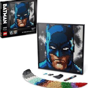 LEGO Art Jim Lee Batman Collection 31205 Building Blocks – Superhero Canvas Wall Decor with Joker, Harley Quinn, or Batman Portraits, DC Comics DIY Poster, Gift Idea for Men, Women, and Adults