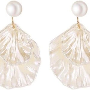 ONLYJUMP Ocean-Themed Pressed Flower Dangle Earrings