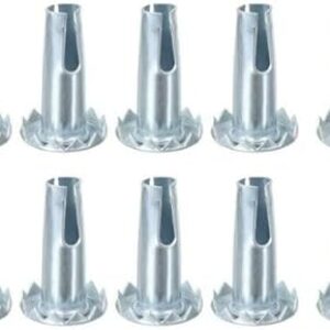 10Pcs Silver Metal Caster Stem Sleeves