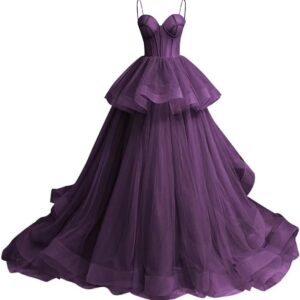 Rjer Tiered Tulle Ruffle Prom Dress