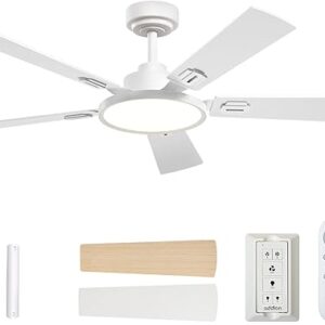 Addlon 52-Inch White Ceiling Fan with Lights