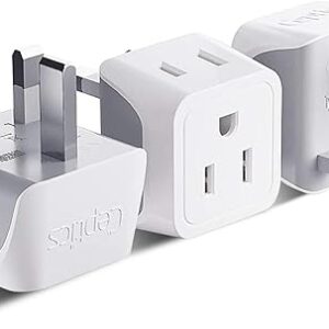 Ceptics UK Travel Plug Adapter, 3 Pack