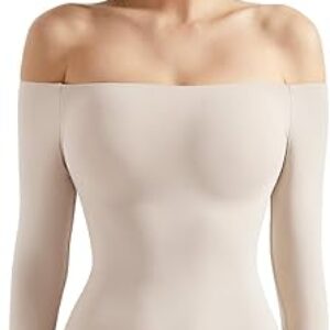 SUUKSESS Women’s Off-Shoulder Long Sleeve Bodysuit