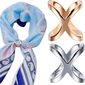 2PCS X Shaped Scarf Ring Buckles