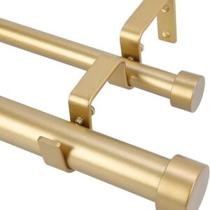 OLV Gold Double Curtain Rods 72-144 Inch