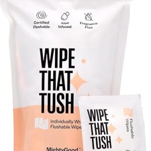 On-The-Go Flushable Wet Wipes – 30 Count