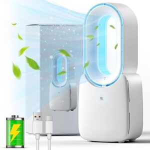 Misby Bladeless Desk Fan with LED Light