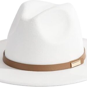 Gossifan Men’s Wide Brim Fedora Hat