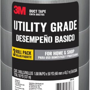 3M Utility Duct Tape, 3 Rolls, Silver