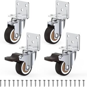 HOLKIE 1.25 Inch Side Mount Casters Set