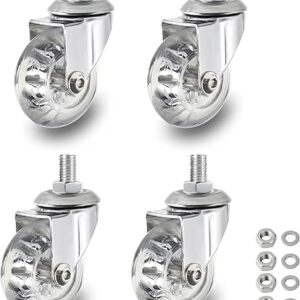 2 Inch Rotating Crystal Clear Caster Wheels