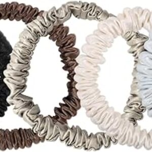 5 Pcs 19 Momme Silk Scrunchies for Hair