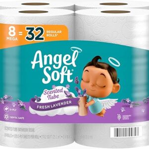 Angel Soft Lavender Scent Toilet Paper, 8 Mega Rolls