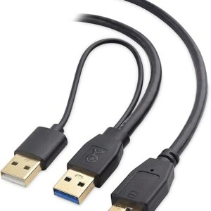 20-Inch Micro USB 3.0 Y-Splitter Cable