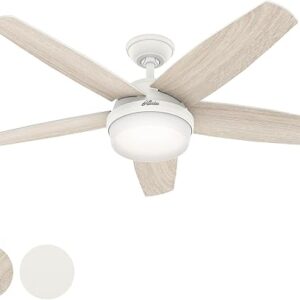 52-Inch White Indoor Ceiling Fan with Remote