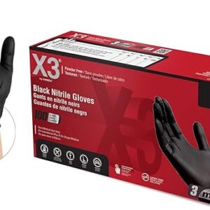 X3 Black Nitrile Disposable Industrial Gloves