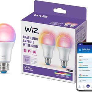 WiZ 60W A19 Smart LED Bulbs – 2 Pack