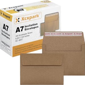 100 A7 Self-Seal Brown Kraft Envelopes